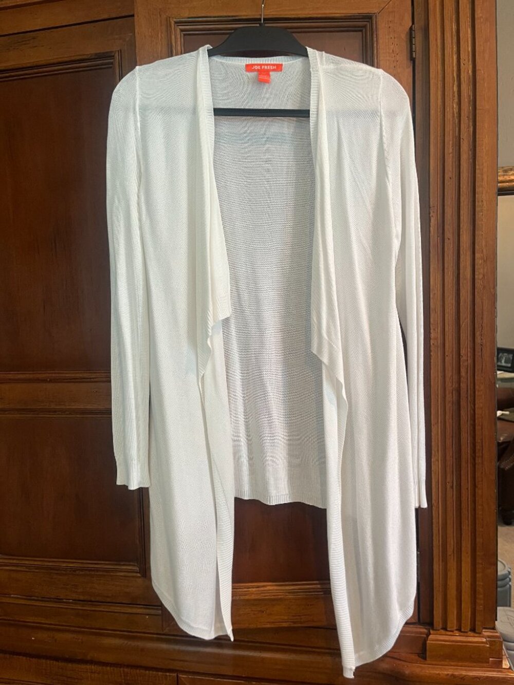 Joe Fresh White Open Front Draped Cardigan S